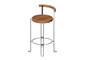 3D Chairs - Average size metallic stool - Bla Station &ndash; B4_M