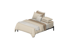 Beds and Side Cabinets 3D - Kingsize bed - By The Bed - Ludlow