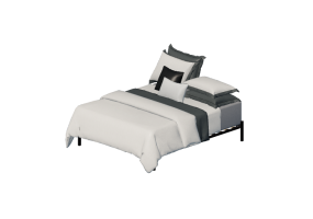 Beds and Side Cabinets 3D - Kingsize bed - By The Bed - Fence