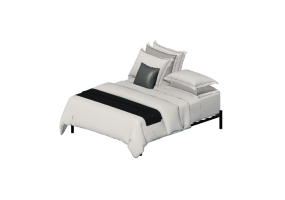 Beds and Side Cabinets 3D - Kingsize bed - By The Bed - W Bridge