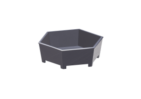 3D Sitzb&auml;nke und Pflanzengef&auml;&szlig;e - Blumenkasten f&uuml;r Au&szlig;enbereiche - Byarums Bruk - Hexagon