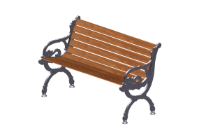 Benches and Planters 3D - Wooden bench for outside use - Byarums Bruk - Byarum