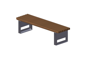Benches and Planters 3D - Wooden bench for outside use - Byarums Bruk - Block