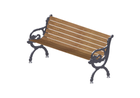 Benches and Planters 3D - Wooden bench for outside use - Byarums Bruk - Byarum