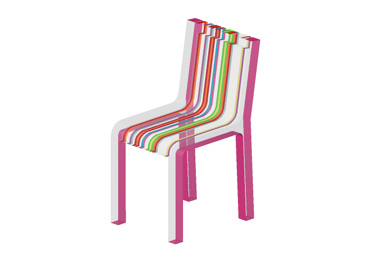 Sedie 3D - Sedia in plastica - Cappellini - Rainbow Chair -... Sedie 3D - Sedia in plastica - Cappellini - Rainbow Chair -...