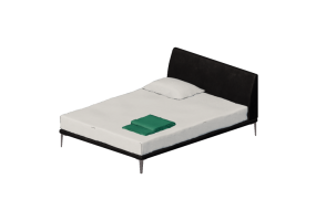 3D Betten und Nachttische - Doppelbett - Cappellini - Bed - B152