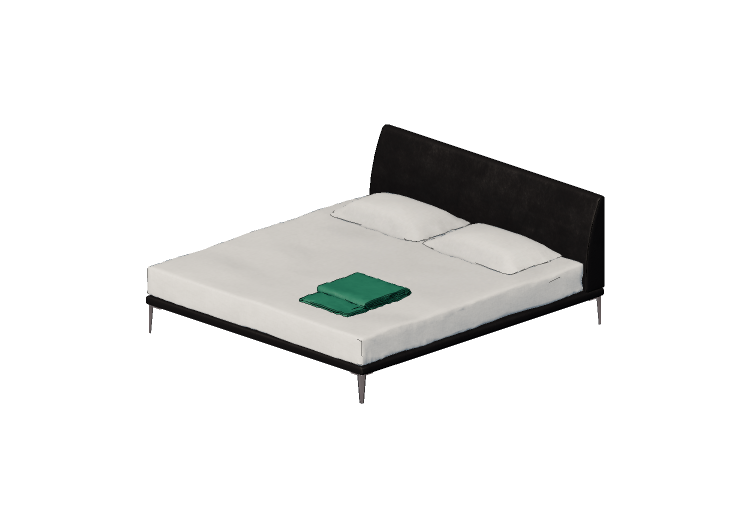 Camas y Mesitas de noche 3D - Cama matrimonial - Cappellini... Camas y Mesitas de noche 3D - Cama matrimonial - Cappellini...