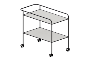 Acess&oacute;rios 3D - Carrinho de metal - Cappellini - Steel Pipe Drinking Trolley - PC21