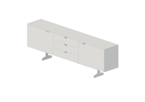 3D B&uuml;cherregal und Beh&auml;lter - Sideboard aus lackiertem Holz - Cappellini - Simplon - S8S1B