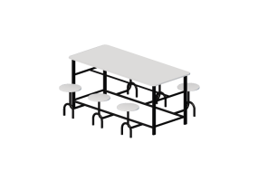 3D Tisch - Holztisch Cavaletti - Service - 11301
