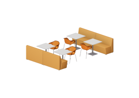 Chaises 3D - Composition de chaises et tables - Cavaletti - Join