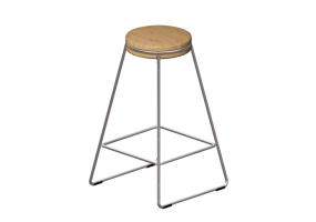 Cadeira 3D - Banqueta com assento de madeira - Cavaletti - Spin - 36814