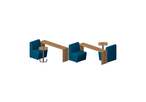 Poltronas 3D - Conjunto de sof&aacute;s e mesas - Cavaletti - Spin - Layout