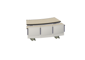 Scrivanie 3D - Scrivania curva con ripiano motorizzato - CGM
