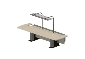 Escritorios 3D - Escritorio para operador con estante motorizado e iluminaci&oacute;n - CGM - R4