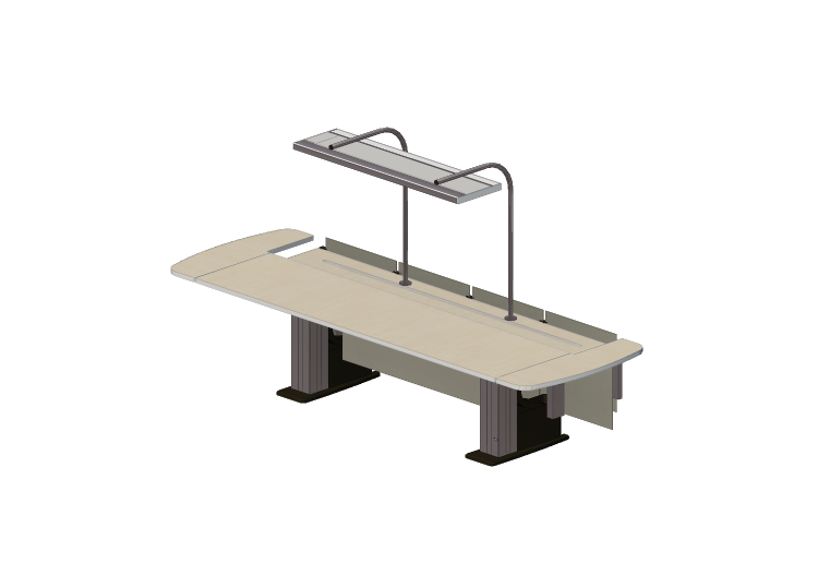 3D Desks - Operator desk with motorized shelf and lighting... 3D Desks - Operator desk with motorized shelf and lighting...