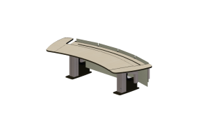 Scrivanie 3D - Scrivania operatore curva con ripiano motorizzato - CGM - B4