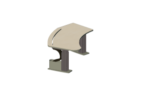 3D Schreibtische - Gebogener Betrieber-Schreibtisch - CGM - Admindesk