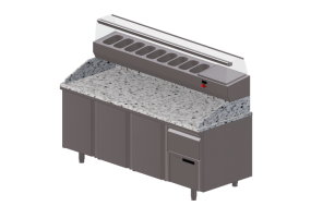 M&oacute;veis 3D - Bancada de trabalho para pizza - Coreco - MR80 210 GN 1 1