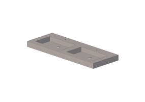 3D Sinks - Wash basin 120x46cm &ndash; Dekker &ndash; Beton &ndash; 180894