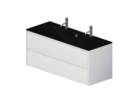 Meubles 3D - Meuble avec lavabo et deux robinets - Dekker – Veneto – 180208/180300/256001