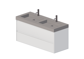 3D Furniture - Wash basin with cabinet and twin taps - Dekker – Veneto – 180208/180894/256001