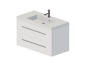 M&oacute;veis 3D - Gabinete com cuba e torneira - Dekker &ndash; Pesaro &ndash; 180627/180342/256050