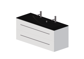 Mobili 3D - Mobile con lavabo e due rubinetti - Dekker &ndash; Pesaro &ndash; 180628/180300/256050