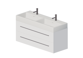 Mobili 3D - Mobile con lavabo e due rubinetti - Dekker &ndash; Pesaro &ndash; 180628/180617/256050