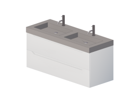 Mobili 3D - Mobile con lavabo e due rubinetti - Dekker – Magione – 180246/180894/256001