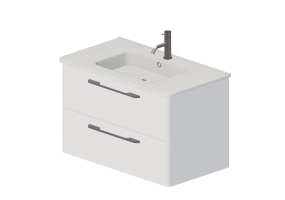 Muebles 3D - Mueble con lavabo y grifo - Dekker &ndash; Klea &ndash; 150022/150021/256001