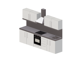 Cocinas 3D - Cocina completa de electrodom&eacute;sticos - Elfin Kitchens