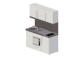 Cucine 3D - Cucina completa di elettrodomestici - Elfin Kitchens - M 150 MOS LC