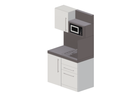 Cocinas 3D - Cocina completa de electrodom&eacute;sticos - Elfin Kitchens - M 110 DW RT