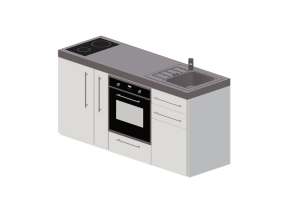 3D Kitchens - Full sized kitchen with appliances - Elfin Kitchens