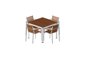 Mesas 3D - Mesa com cadeiras para exterior &ndash; Extremis