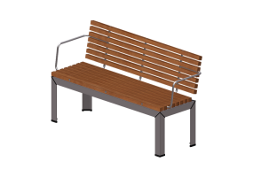 3D Benches - Garden bench with backrest and armrest &ndash; Extremis
