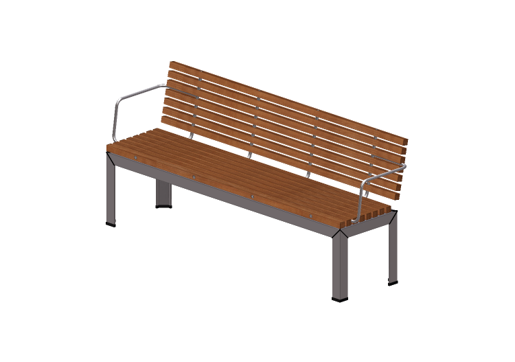 Bancos 3D - Banco de jardim com encosto e braços – Extremis... Bancos 3D - Banco de jardim com encosto e braços – Extremis...