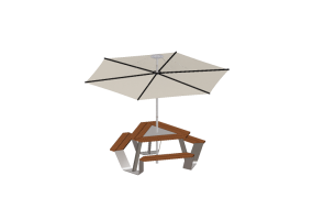 Umbrellas and Curtains 3D - umbrella with table - Extremis