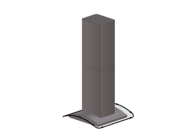 Eletrodomésticos 3D - Coifa de ilha de aço inoxidável e vidro temperado – Falmec - Astra
