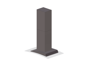 Eletrodom&eacute;sticos 3D - Coifa de ilha de a&ccedil;o inoxid&aacute;vel e vidro temperado &ndash; Falmec - Atlas