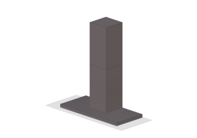 Electroménagers 3D - Hotte murale en acier inox avec verre trempé – Falmec - Kristal