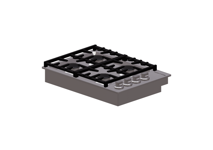 Elettrodomestici 3D - Piano cottura a gas - Fisher & Paykel... Elettrodomestici 3D - Piano cottura a gas - Fisher & Paykel...