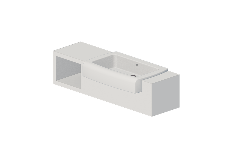 Lavabos 3D - Lavabo avec support - Flaminia - UNA90V1-SX -... Lavabos 3D - Lavabo avec support - Flaminia - UNA90V1-SX -...