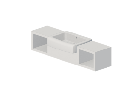 Pias 3D - Cuba com prateleira - Flaminia - UNA75V2 - Una