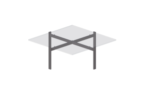 Tavoli 3D - Tavolo quadrato - Fritz Hansen - PK65
