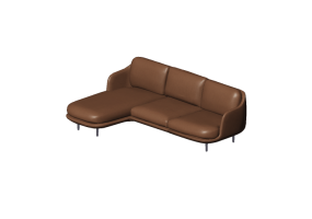 Poltronas y Sof&aacute;s 3D - Sof&aacute; con pen&iacute;nsula - Fritz Hansen - Lune - JH301
