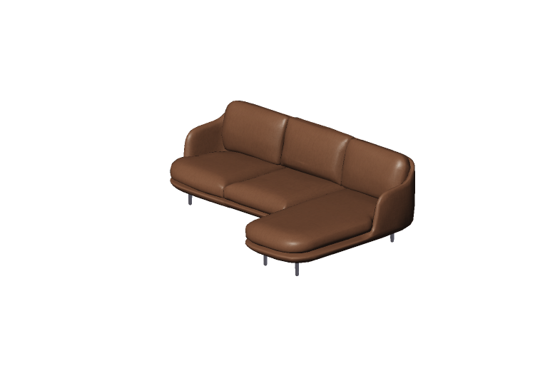 Divans 3D - Canapé avec péninsule - Fritz Hansen - Lune -... Divans 3D - Canapé avec péninsule - Fritz Hansen - Lune -...