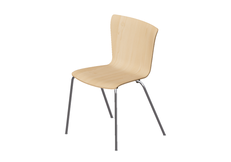3D Chairs - Chair with wooden seat - Fritz Hansen - Vico... 3D Chairs - Chair with wooden seat - Fritz Hansen - Vico...