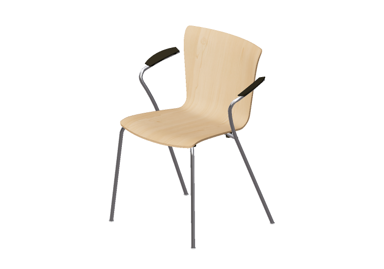 3D Chairs - Chair with wooden seat - Fritz Hansen - Vico... 3D Chairs - Chair with wooden seat - Fritz Hansen - Vico...